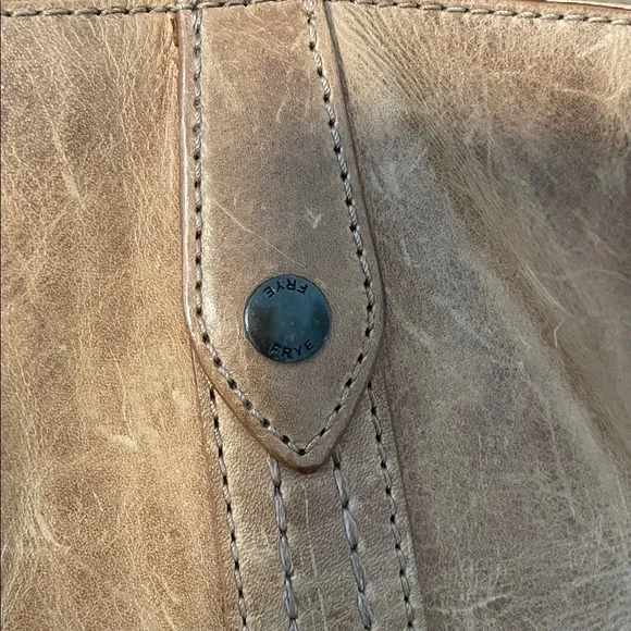 Frye Melissa Shopper Tote Distressed leather Bag -Beige- $358 - Picture 13 of 16